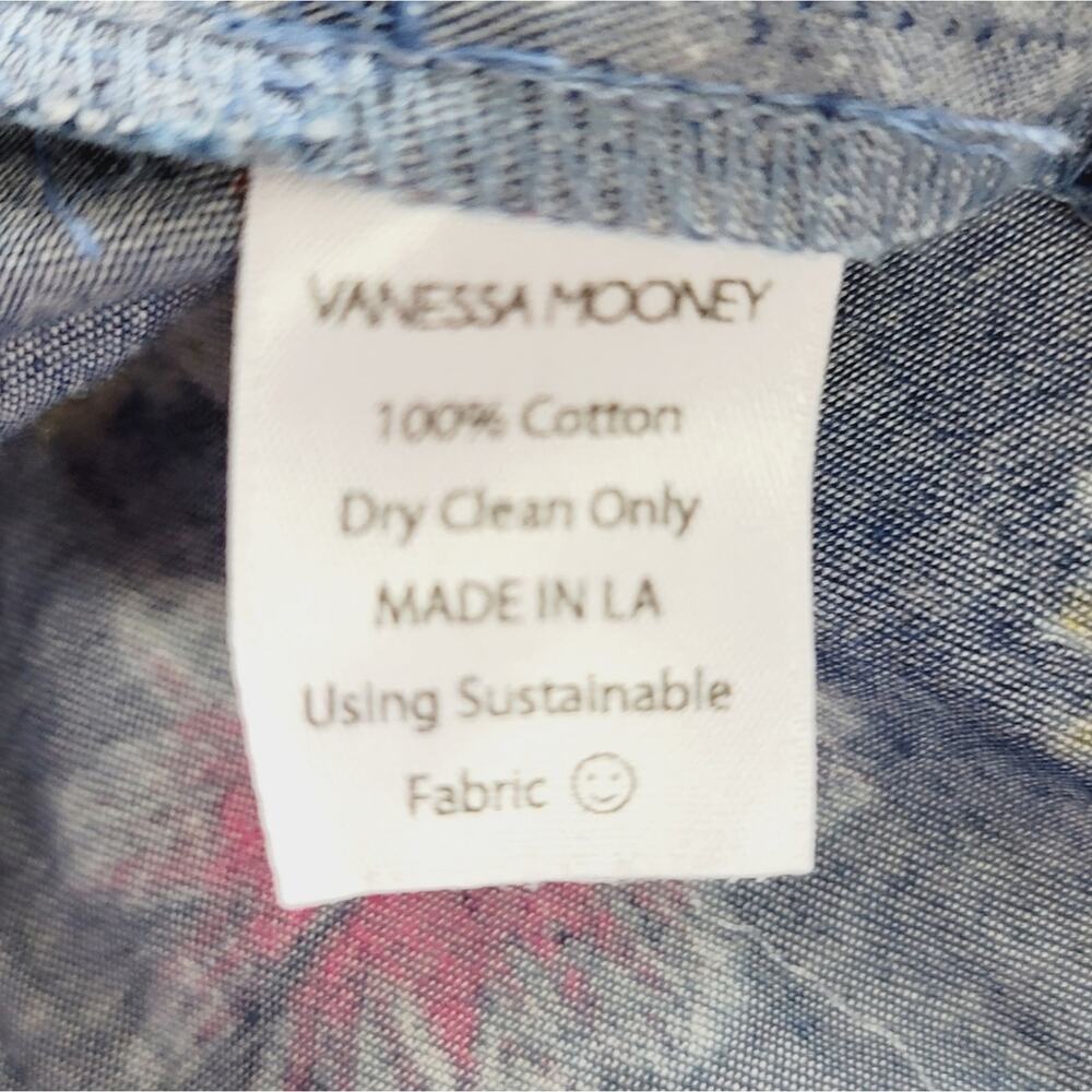 VANESSA MOONEY Venus Blue White Daisy Floral Cotton Romper Boho Feminine NWT S - Picture 13 of 16